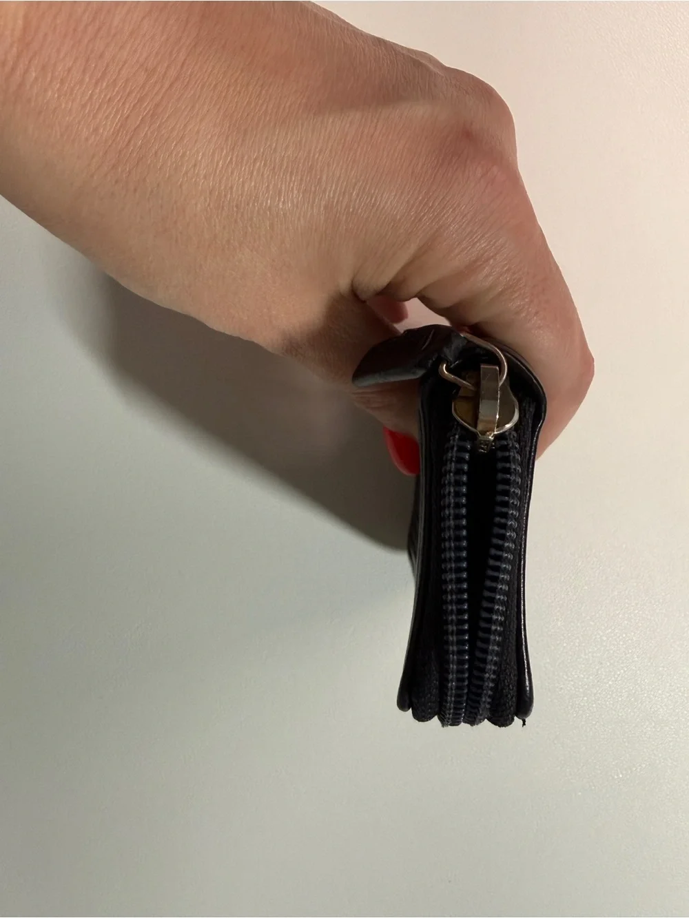 Chanel Black Quilted Leather Zip Card Case